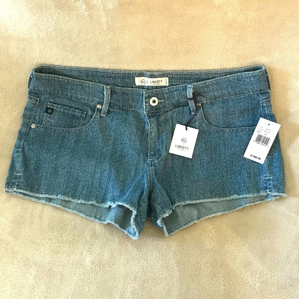 ADRIANO GOLDSCHMIED LOW RISE Size 30 Mini Floral Printed Cut-off Jeans Shorts